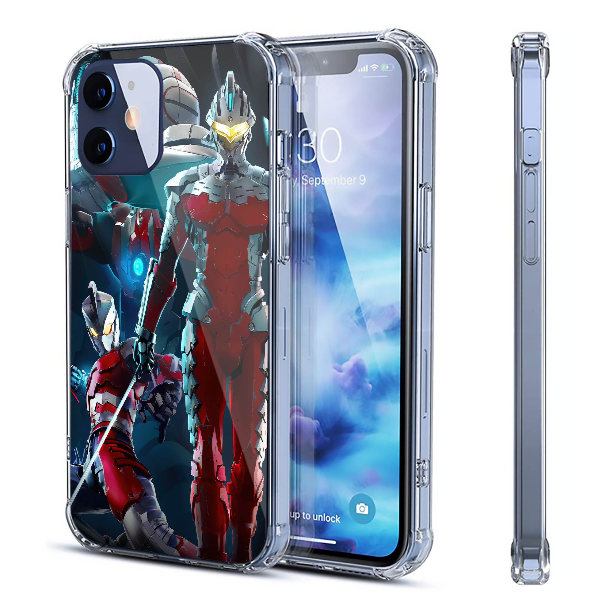 （画像用） ウルトラマン Ultraman 【iPhone 12シリーズ対応】透明スマホケース（クリアソフトケース）